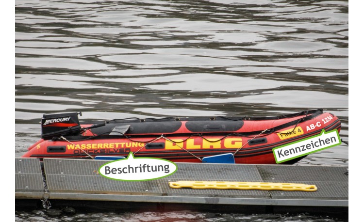 Bootskennzeichen für Schlauchboote